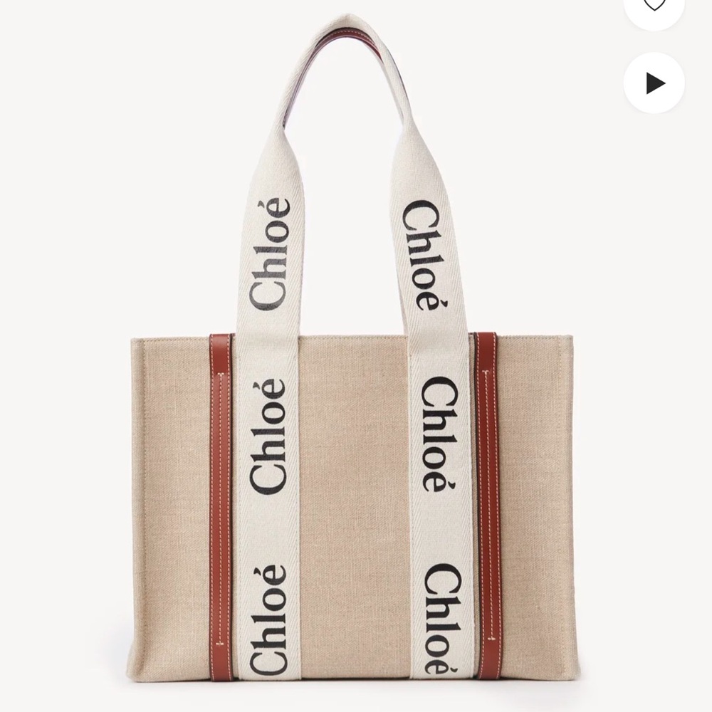 WOODY TOTE BAG IN LINEN